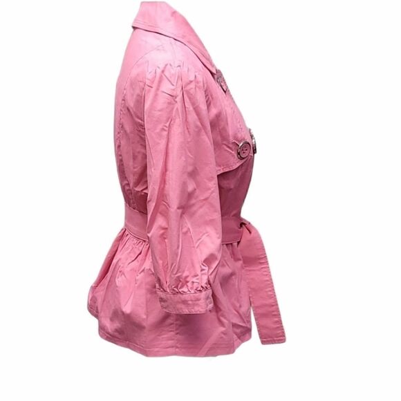 INC Pink Double Breasted Pink Belted Jacket - Picture 4 of 13